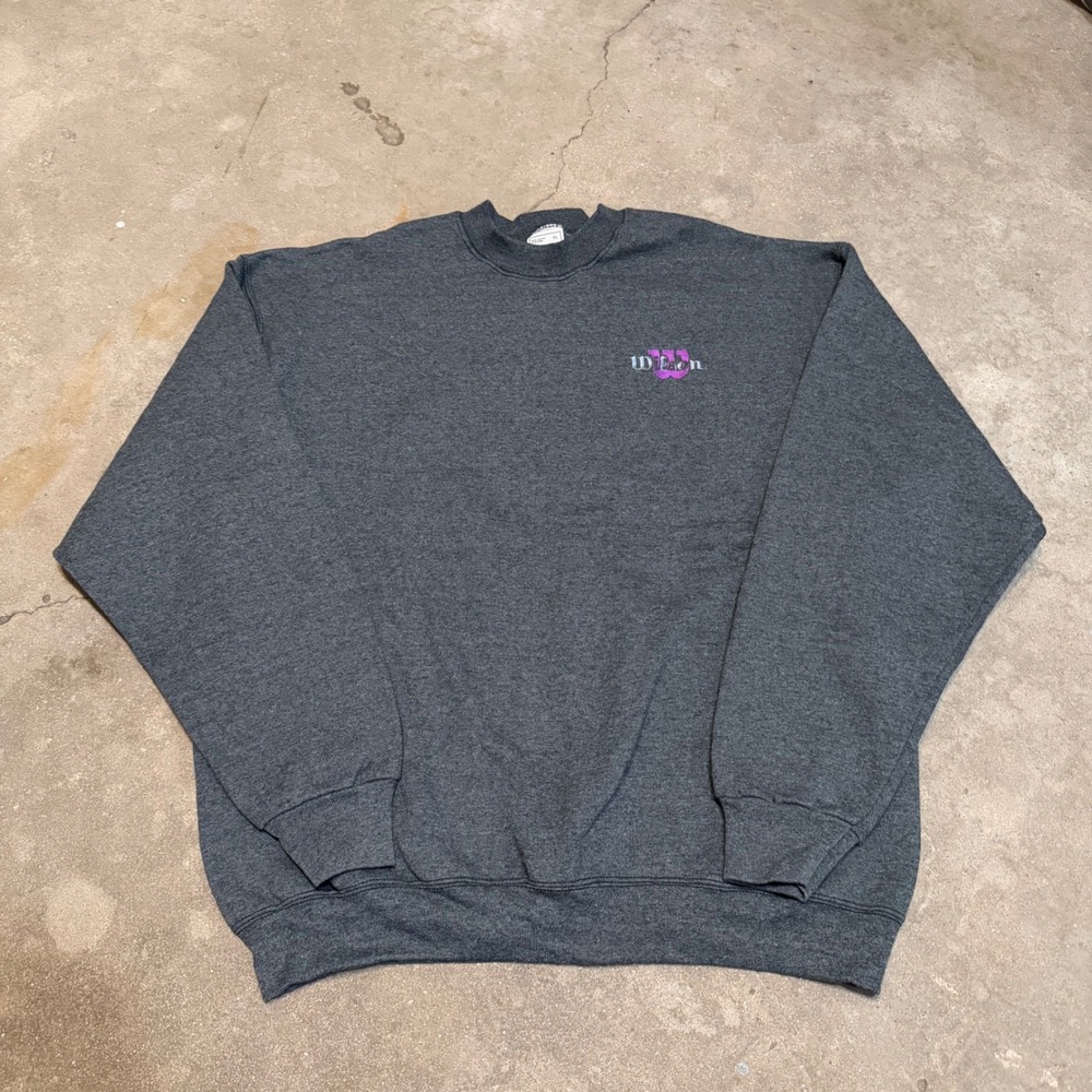 Wilson Sweatshirt Mens XL Charcoal Gray Vintage Made in USA Embroidered Logo
